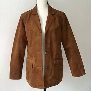 Vintage Italian Button-Up Women's Suede Jacket